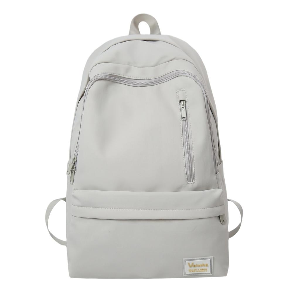 Schoolbag Versatile Large Capacity School Bag Female Junior High School Student College Student Backpack Solid Color Travel Backpack Junior