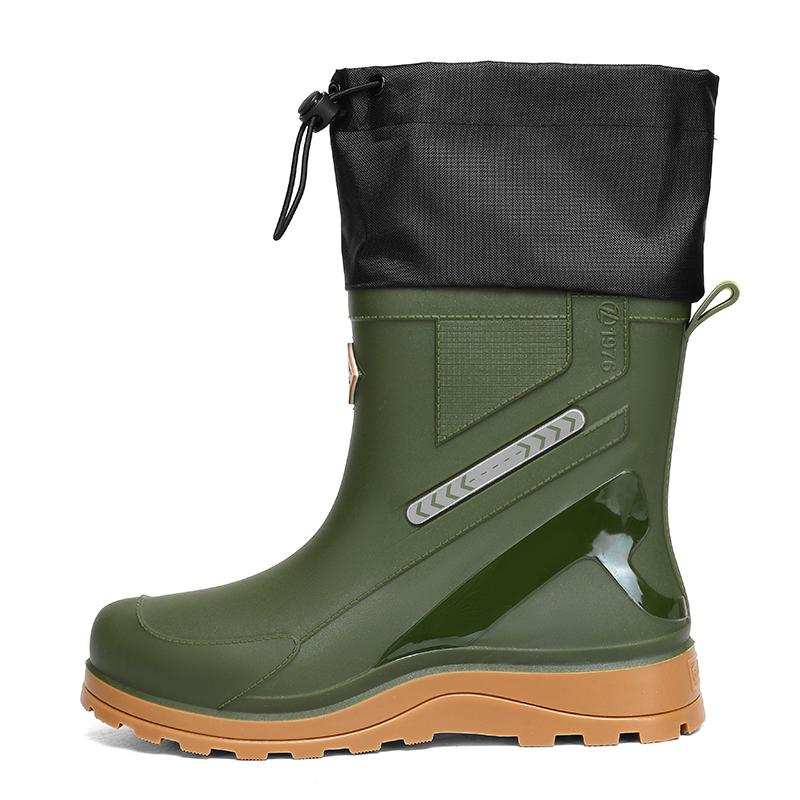 

Men s Spring and Autumn new high-top waterproof chef shoes, outdoor rain boots, men s fashionable and casual boots 45