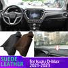 Car Dashmat Dashboard Cover Black/Brown Suede Leather Dash Mat Pad Sunshade Accessorie for Isuzu D-Max DMax D Max 2021 2022 2023
