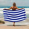 Refreshing Blue White Striped Beach Towel, Quick Drying Soft for Seaside Photos Summer Beach Pool