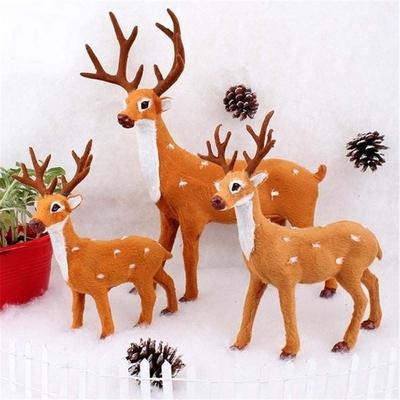Niedlichen Cartoon Neujahr Weihnachten Elch Plüsch Miniatur Figur Simulation Hirsch Weihnachtsdekoration Rentier Ornament