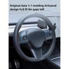 Matte Carbon Fiber Interior Steering Wheel Cover Trim For Tesla Model Y/3 17-23