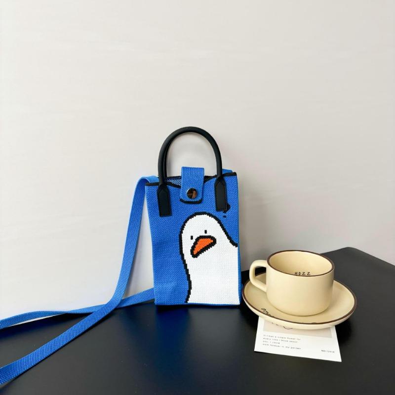 Premium Sense Ns Mobile Phone Bag New Cartoon Knitted Bag Dopamine Niche Versatile Messenger Shoulder Bag Handbag