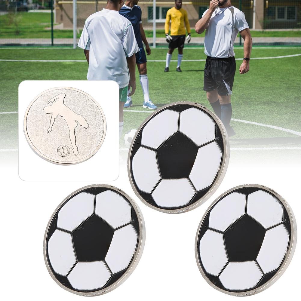 3pcs Portable Football Training Match Referee Flip Coin Soccer Pick Side Toss Coin Tool