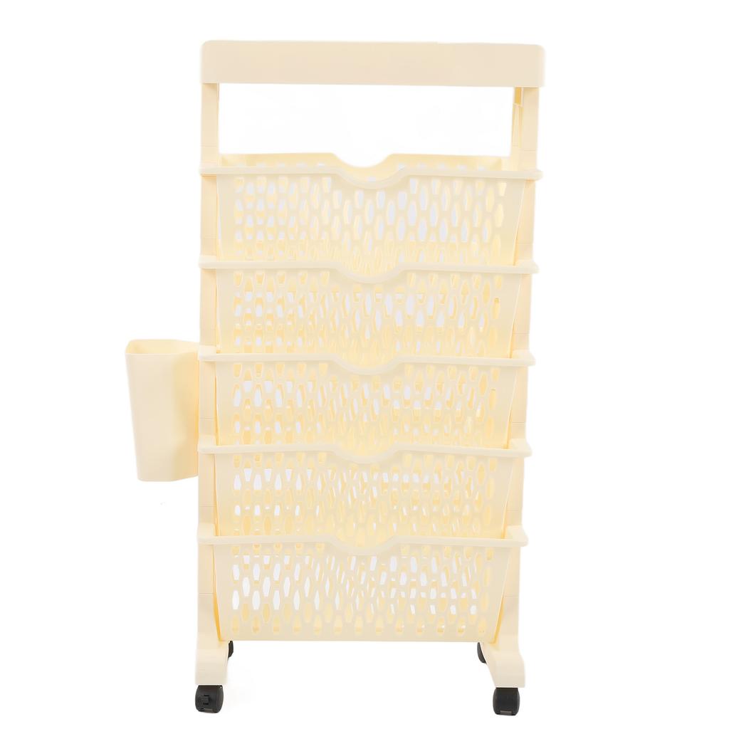 Movable Bookshelf 6 Tier Large Capacity Thickened Multifunctional Rolling Book Rack for Deskside Living Room