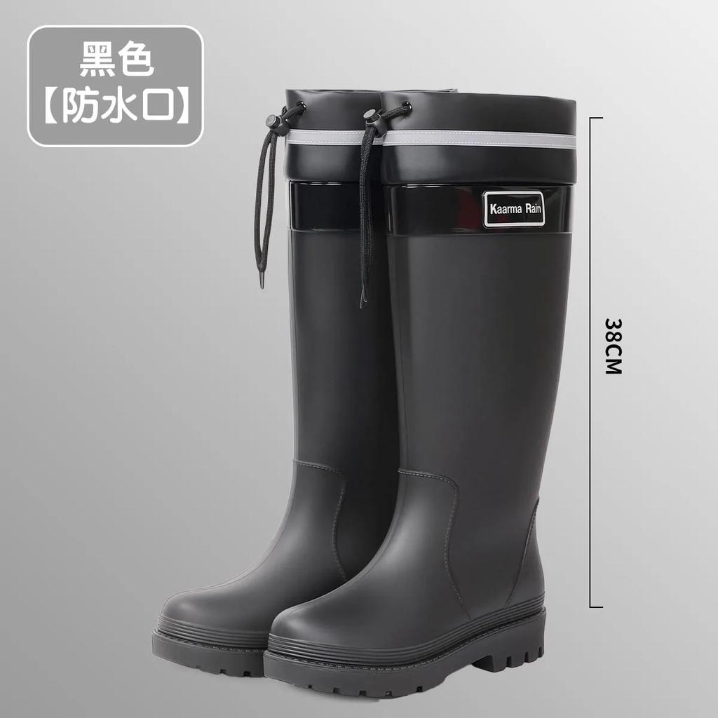 Kadın Yağmur Çizmeleri Moda Orta Baldır Kauçuk Galoş Kışlık Sıcak Pamuklu Yağmur Çizmeleri Kadınlar İçin Su Geçirmez Bahçe Botları Botas Lluvia