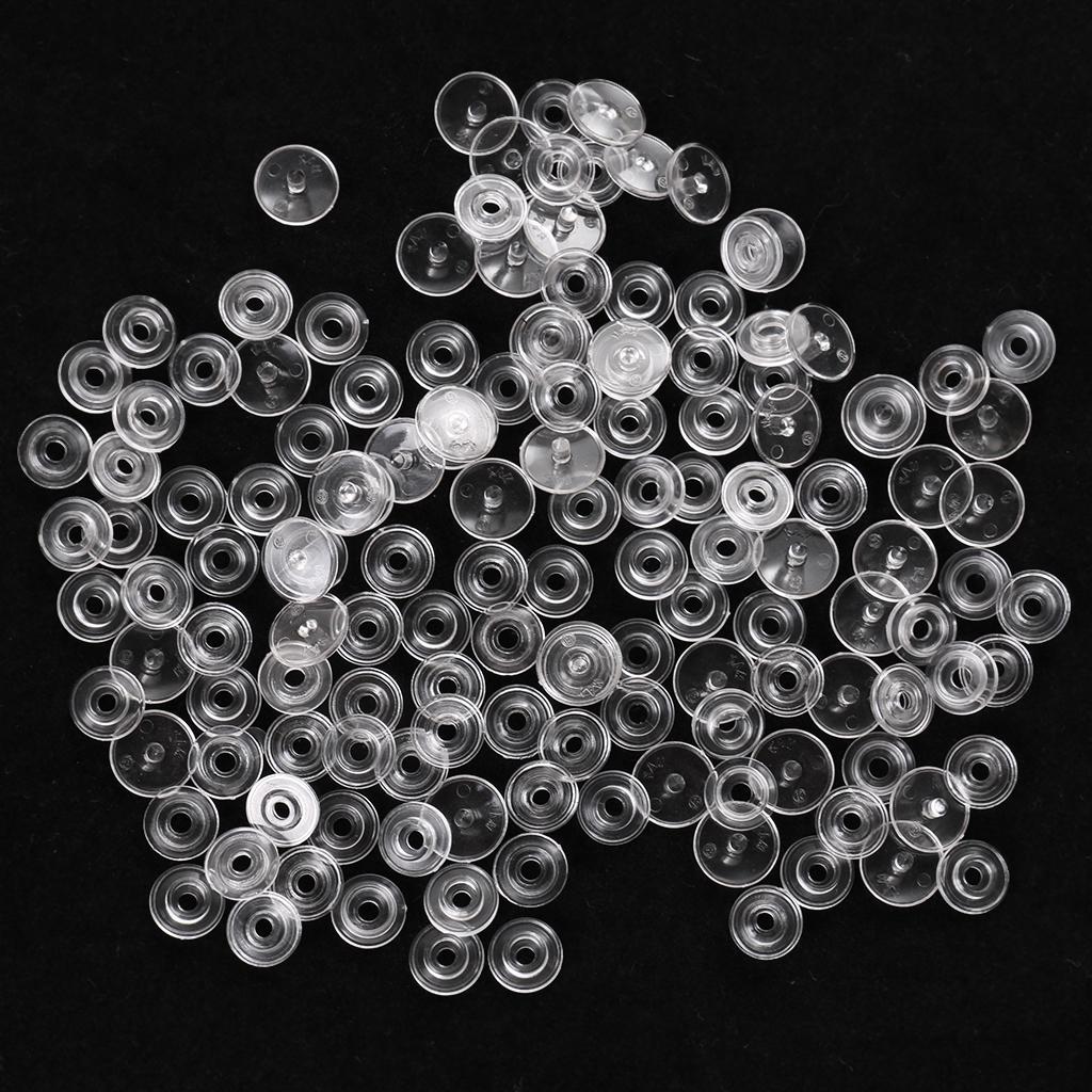 50 Sets Clear KAM Resin Snap Buttons Plastic Snaps Fasteners Press Studs 3 Caps