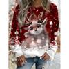 Womens Round Neck Pullover Sweatshirt With 3D Christmas Tree Print Casual Comfort Fit 2025