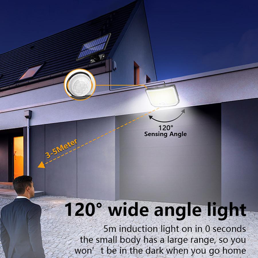 Solar Light Outdoor Super Bright Motion Sensor Strong Power 238 LED Solar Lamp IP65 Waterproof 3 Modes Garden Wall Street Lamp