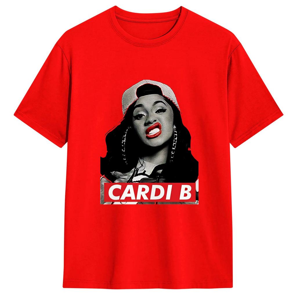 Unisexs Cardi B Vintage T Shirt Pure Cotton Clothes Awesome Short Sleeve Round Neck Tees Plus Size Tshirts