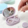 Scatola Lenti a Contatto Colore Caramella Custodia Portatile Carina con Fiocco Set Pinzetta Rimuovi Lenti Bastoncino per Kit da Viaggio