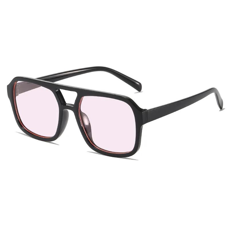 Women Vintage Square Sunglasses Large Frame Anti UV Sunshades Fashion Classic Candy Color Sun Glasses New Trend Eyewear