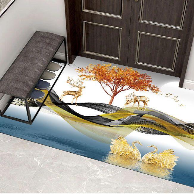 Entrance Mat Floor Mats Non-Slip Back Rubber Welcome Doormat Bathroom Kitchen Mat