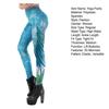 Højtaljede Yoga Bukser 3D Havfrue Mønster Leggings Realistisk Fiskeskæl Mønster Åndbare Dans Leggings