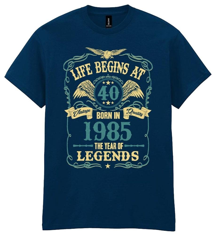 

Жизнь начинается в 40 Мужская футболка на день рождения Рожден в 1985 Легенды 40-й Подарок для него XL