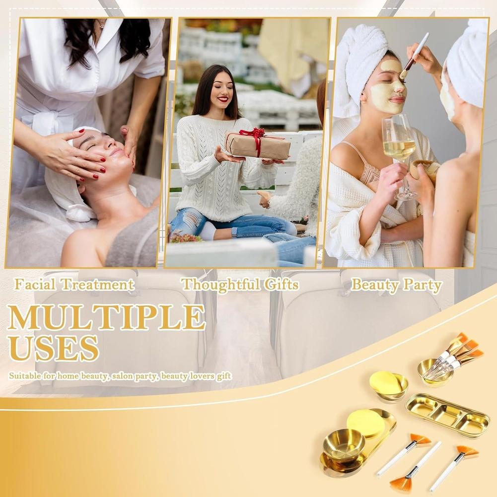 DIY Face Mask Mixing Bowl Facial Treatment Bowl Set Applicator Brush Serving Tray Facial Skin Care Tool Beauty Supplies Makeup