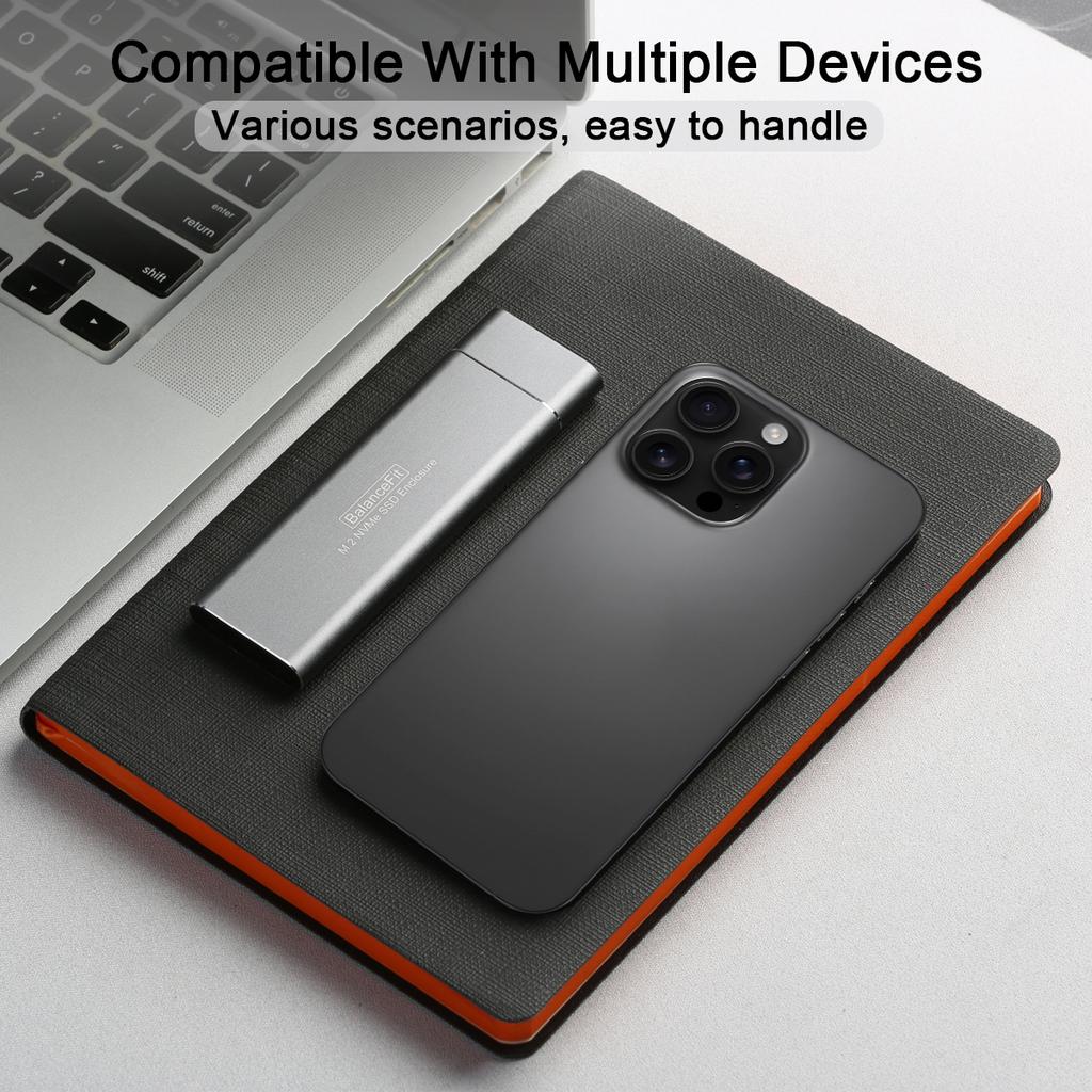 Xiaomi Aluminum M.2 NVMe Enclosure,Tool-Free, SSD Enclosure for NVMe PCIe M-Key,SSD Case for 2280 2260 2242 2230(Sata NOT Supported)