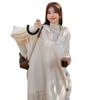 Hooded Sweater Women'S Lazy Style Loose Outer With Medium And Long Cape Jacket 0221 #