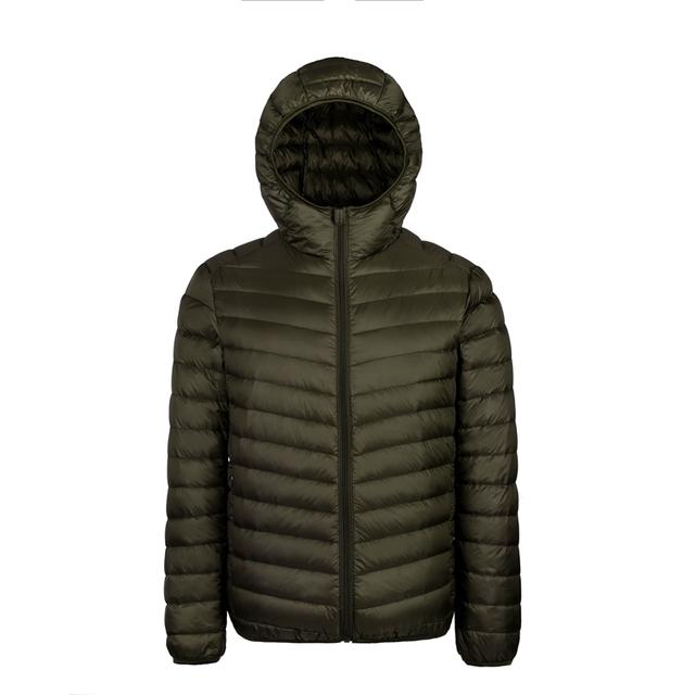 Down Jacket Men's White Down Super Light Down Jacket Men's Lightweight Thermal Coat Hooded Feather Coat