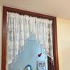 Französischer Vintage Halbvorhang mit Perlen-Spitzen-Dreiecksvorhängen, Vorhänge für Schlafzimmer-Eingangstüren, Blumen-Tüll-Küchenvorhang