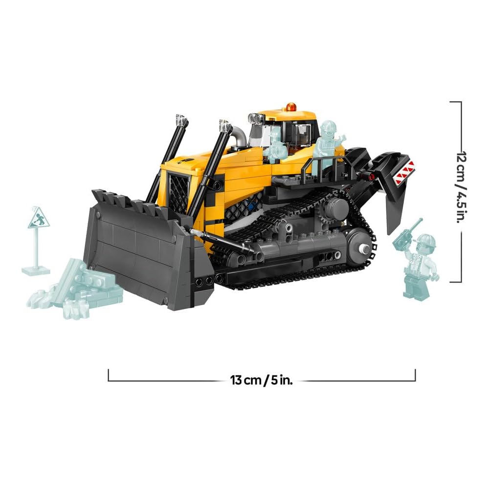 LEGO City Yellow Bulldozer Toy Building Set for Kids 8-10 Years Old Construction Vehicle Block 60466