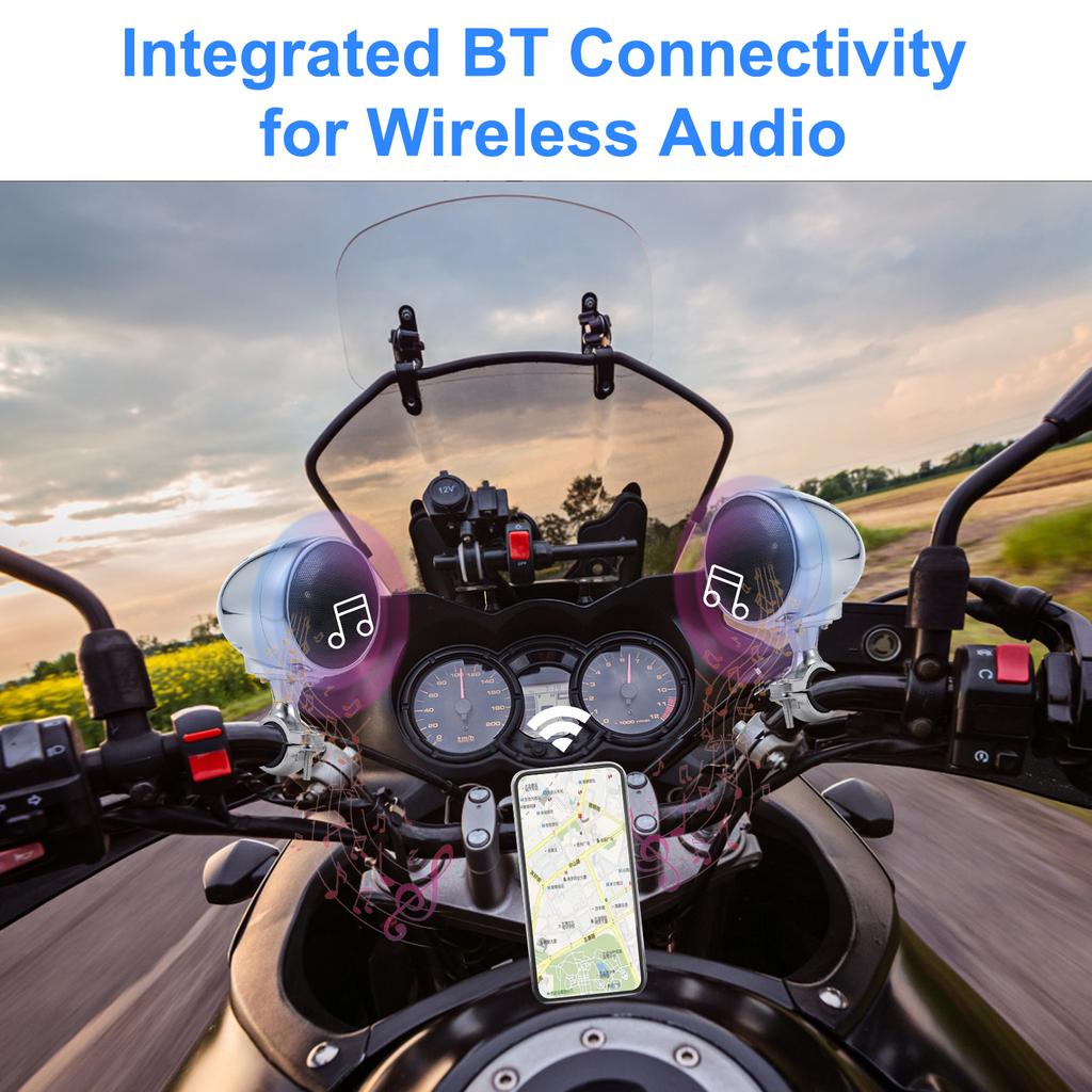 SPK350 3.5-inch Waterproof BT Motorcycle Speaker with Dual 15W Speakers, 300W Peak Power, with