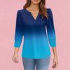 Women's Fashion Casual 3/4 Sleeve Print Shirt Women's V-Neck Tops