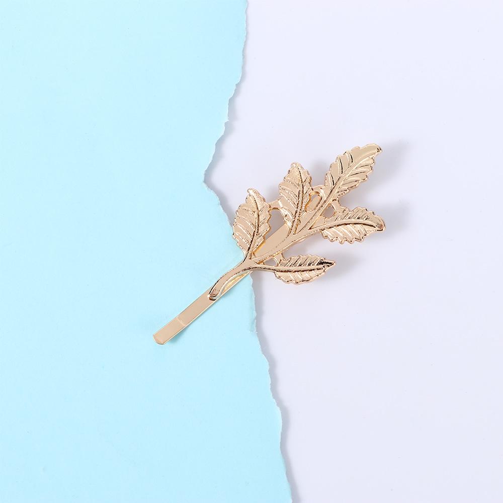 

Качественная и блестящая заколка для волос в стиле панк-метал с милыми листьями, 2 шт., модная заколка для волос