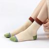 5 Pairs Women Candy Color Splicing Design Socks, Mid-tube Ribbed, Breathable, Sweat-absorbent, High Elastic