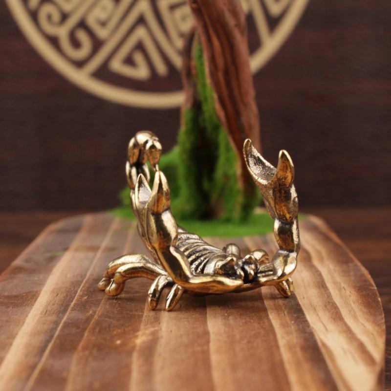 Brass Ornament Horizontal Wealth Pen Holder Scorpion Living Room Desktop Office Desk Home Decoration Gift Copper Craft Ornament