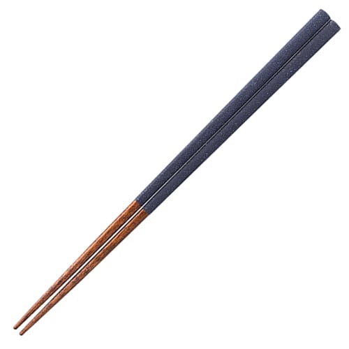 Wakasa Lacquer Chopsticks, Natural Wood, 22.5cm, Unisex, Slim, Modern Design, Dry Lacquer, Konjo (Deep Lacquer), Navy Blue, Made In Japan, Product Num