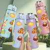 1PC Kitchen Food Ingredient Art 750ml Color Plastic Sports Water Bottle Leakproof Flip Straw Lid Suitable for Sports Office Home Use