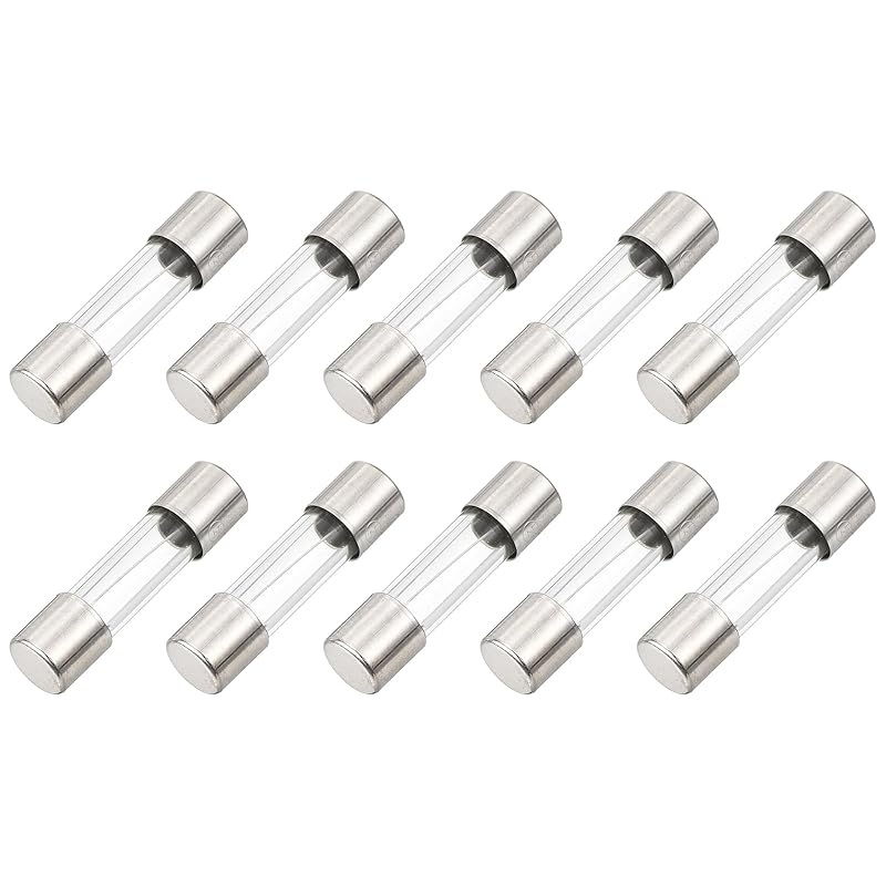 MECCANIXITY 10 Pcs Fast Blow Glass Fuse 5A 125V 5x20mm Glass Tube Fuses Fast-Acting Fuses for PCB Board Electronic Devices Home Appliances Light