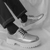 Fashion New Thick Soled Casual Men's Leather Shoes Minimalist British Style Design Leisure Office and Business Adult Suit Shoes -46