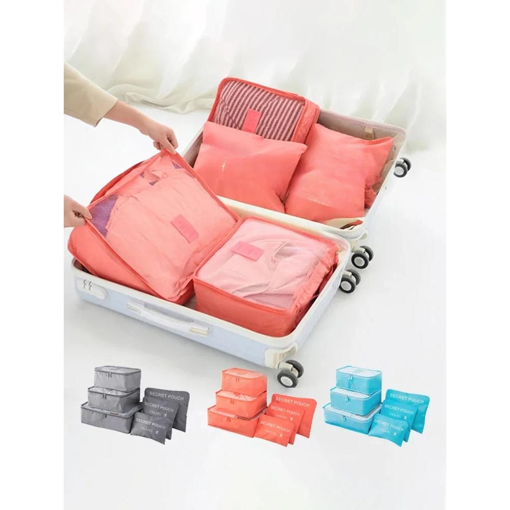 6 Pcs/Set Travel Storage Bag Large Capacity Waterproof Luggage Clothing Underwear Storage Bag Bag With Zipper