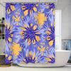 Stylish Blue Flower Bath Shower Curtain Bright Floral Design For Bathroom Decor