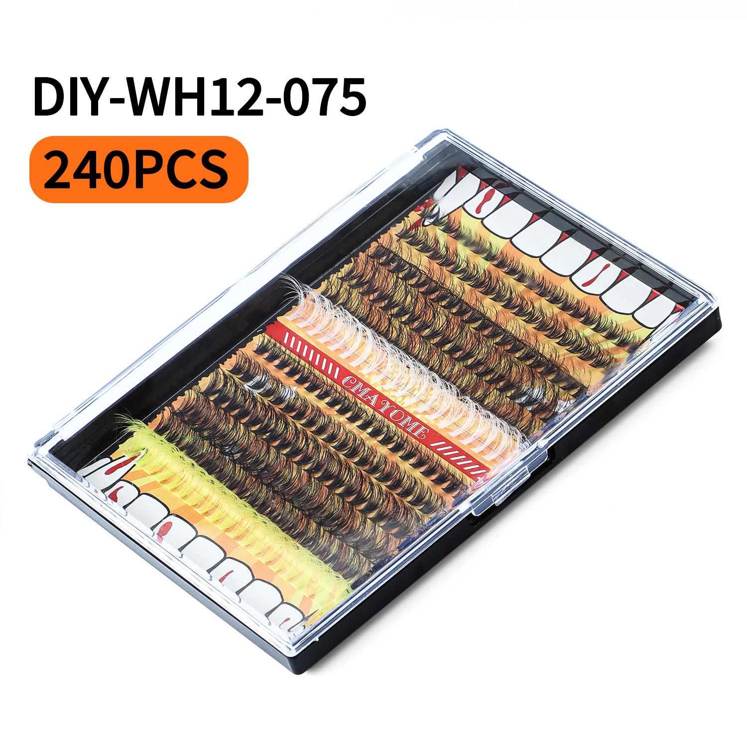 

Цветной пучок D Песня Набор накладных ресниц Сделай сам Сегментированные Большая емкость Густые ресницы