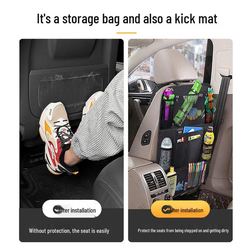 Car Seat Back Organizer with Tablet Holder - Multi-functional Oxford Cloth Storage Bag
