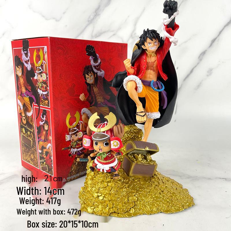 One Piece Onigashima Luffy, Zoro, Ace, & Sanji Anime Figurine Set