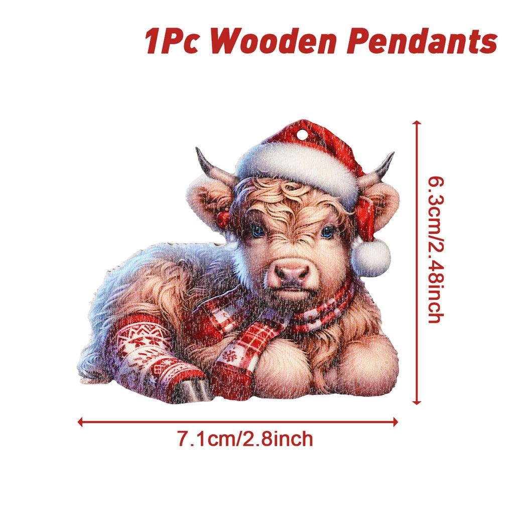 Christmas Dog Paw Double Layer Wooden Pendant Navidad Natal Noel Tree Pendant Merry Christmas Decor For Home 2025 New Year 2025