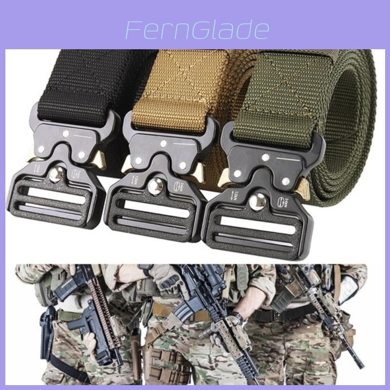 Men Tactical Belt With Automatic Buckle For Outdoor Military Training And Casual Wear