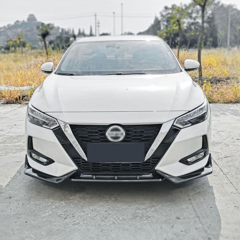 Nissan Sylphy 2014 & 2020 Modification Kit: Front Splitter, No-Drill Honeycomb Front Lip, Bumper, Rear Wing, and Small Body Kit.