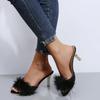 2025 New Summer Style Fashionable Comfortable Elegant Casual and Versatile Furry Sandals and Slippers Sexy High-heeled Slippers