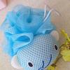 Bath Ball Cute Cartoon Shower Puff Loofah Body Scrubber PE Tool for Cleaning Bathing Blue Elephant