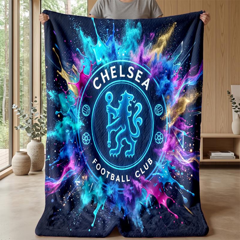 Chelsea FC Theme blanket Soft Flannel Blanket Plush Throw Blanket Cozy Sofa Bed Blanket for Home Decor