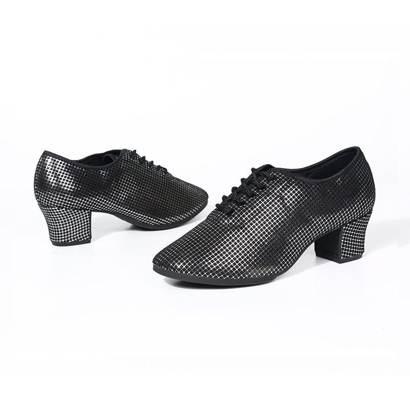 Black Shiny Oxford Cloth Latin Dance Shoes Soft Soled Women's Modern Jazz Shoes Teacher Shoes Square Dance