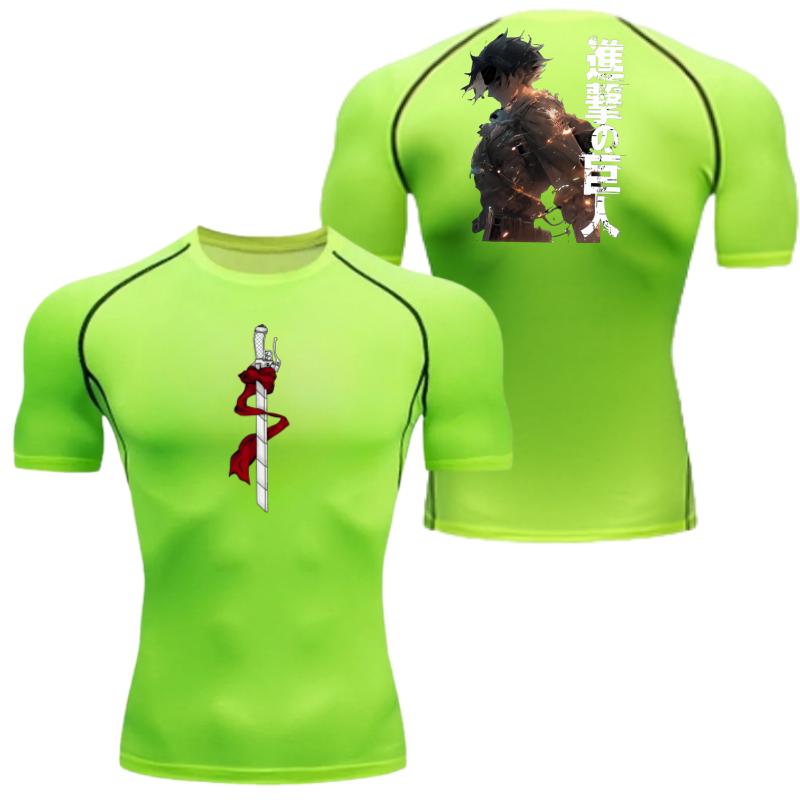 

Удобная фитнес-футболка для мужчин с графикой Эрена Йегера, дышащий облегающий топ, летний костюм для фитнеса, бега, тренировок, эластичный XXXL