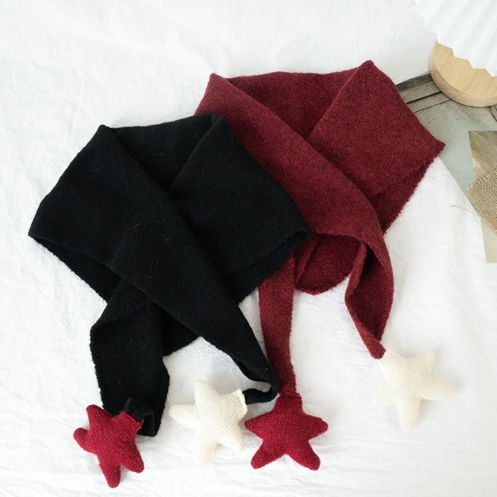Korean Style Knitted Scarf Star Balls Neck Warmer Scarf New Knitted Shawl Winter