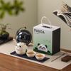 Ru Ware Panda Travel Tea Set: Portable Outdoor Kung Fu Set with One Pot and Three Cups