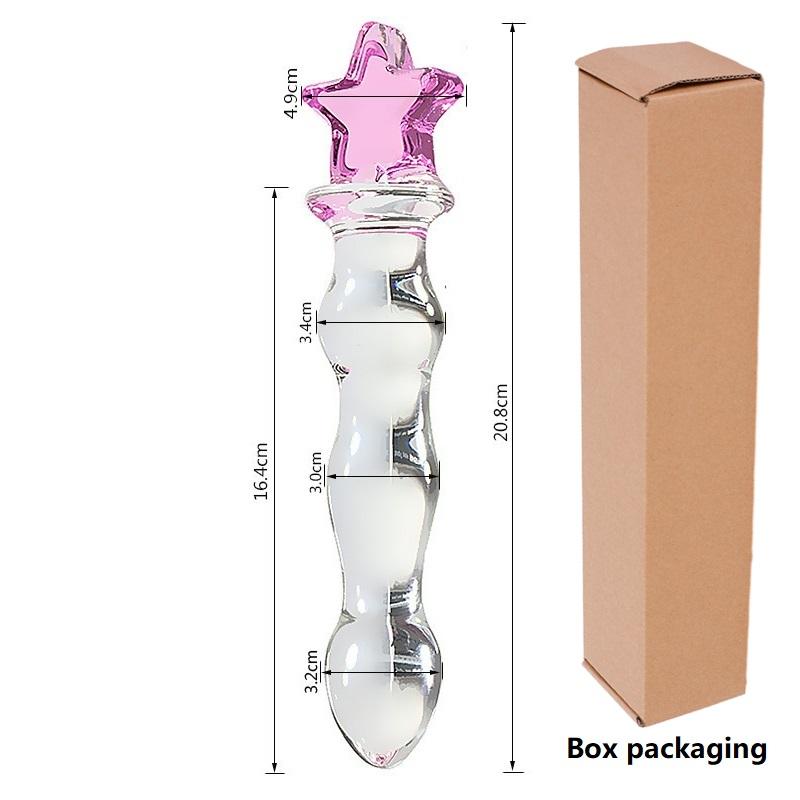 Glass Crystal Dildo Anal Plug Lesbian Sex Toy Vaginal Clitoral Stimulation Stick Smooth Sex Product For Female Masturbation